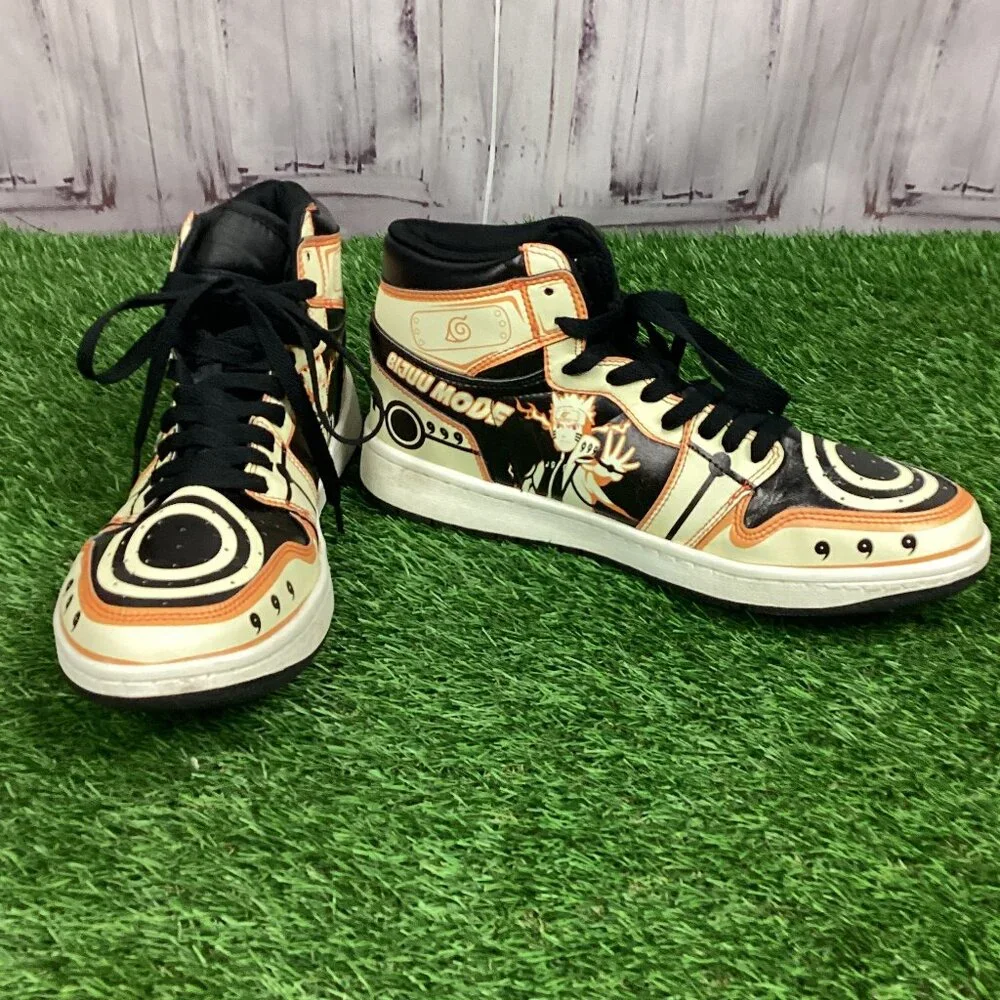 Nine-Tails Chakra Mode Ninja Shippuden Mid 1 Basketball Shoes 42